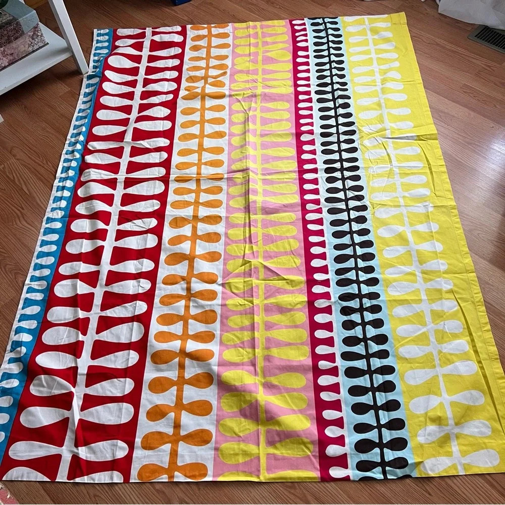 Ikea Hedda Curtains Vintage Colorful Cotton 3 Panels Rare